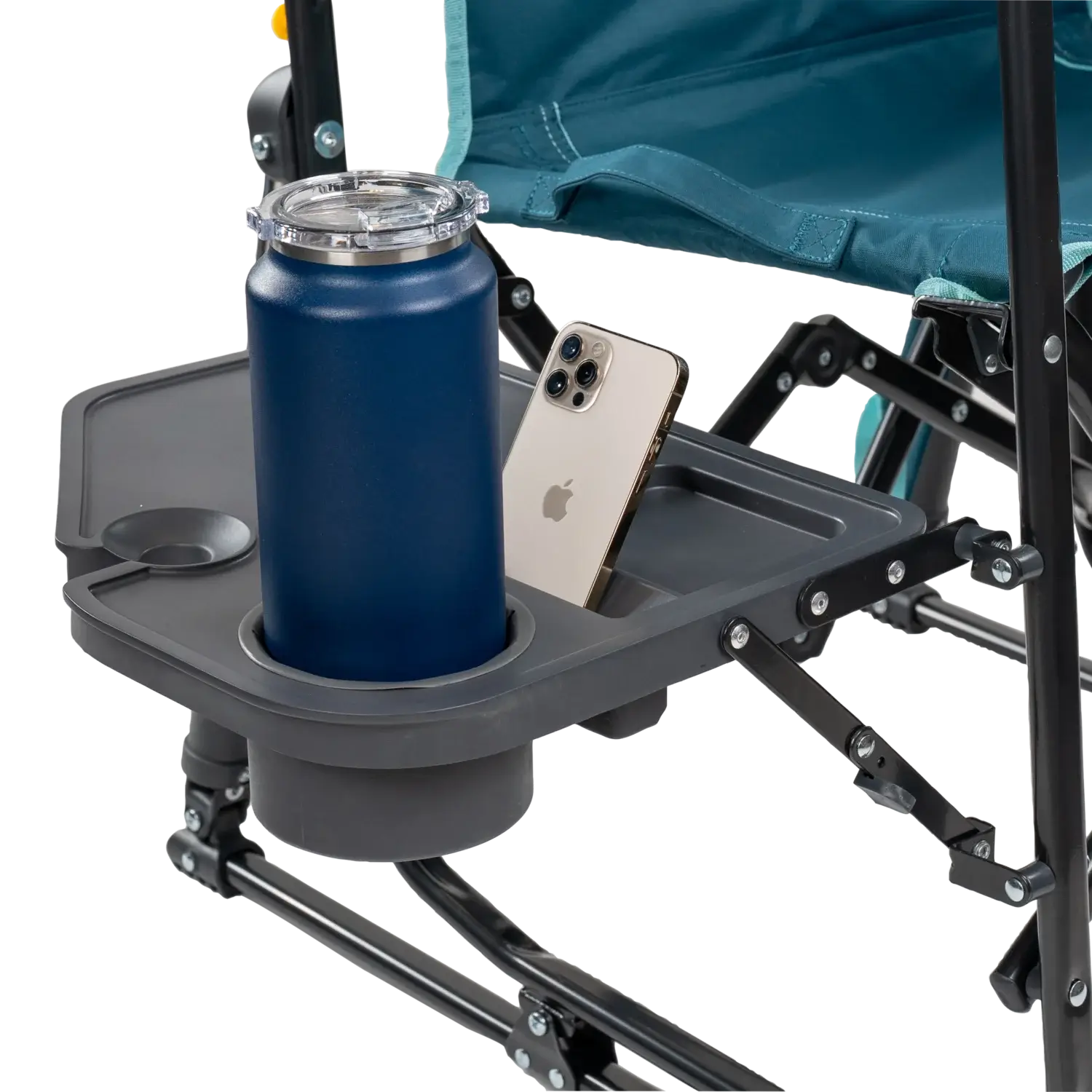 Heavy-Duty Freestyle Stowaway Rocker with Side Table - Choice 253 - Patented Spring-Action Rocking Chair for Camping Detail