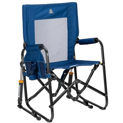 Heavy-Duty Freestyle Stowaway Rocker - Choice 794 - Patented Spring-Action Rocking Chair for Camping - Soft Navy