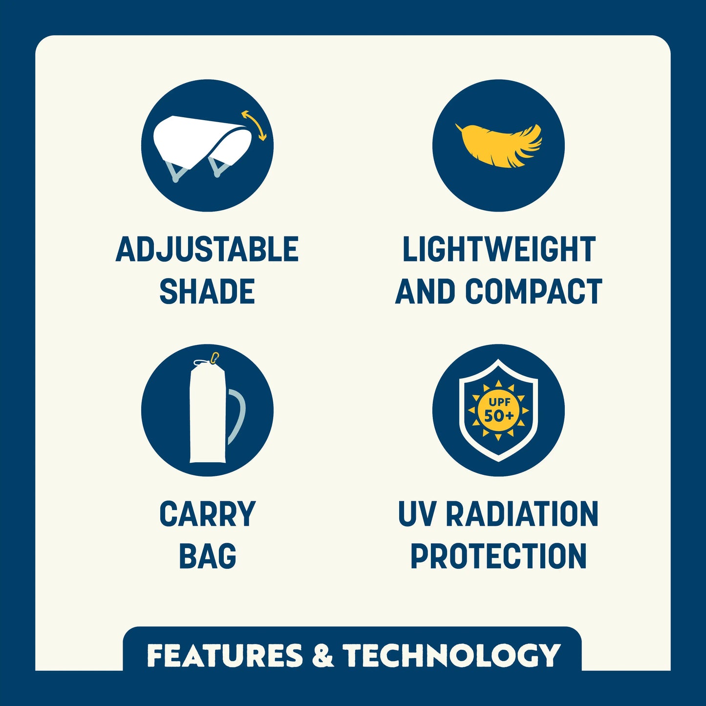 Heavy Duty SunShade Accessory - Choice 361 - Portable Beach Canopy with Adjustable Shade Angle Detail