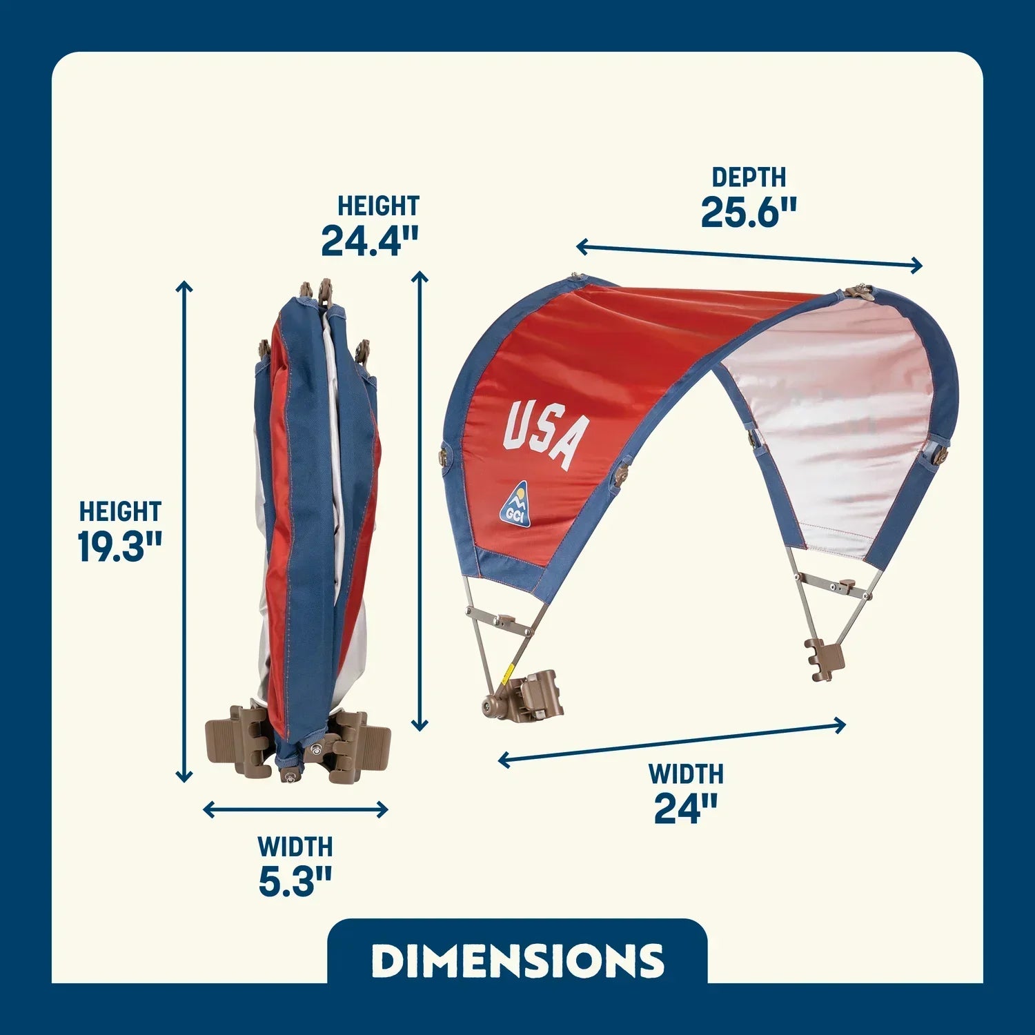 Heavy Duty SunShade Accessory - USA Anniversary Deluxe - Choice 917 - SunShade Canopy for Beach & Camping Detail