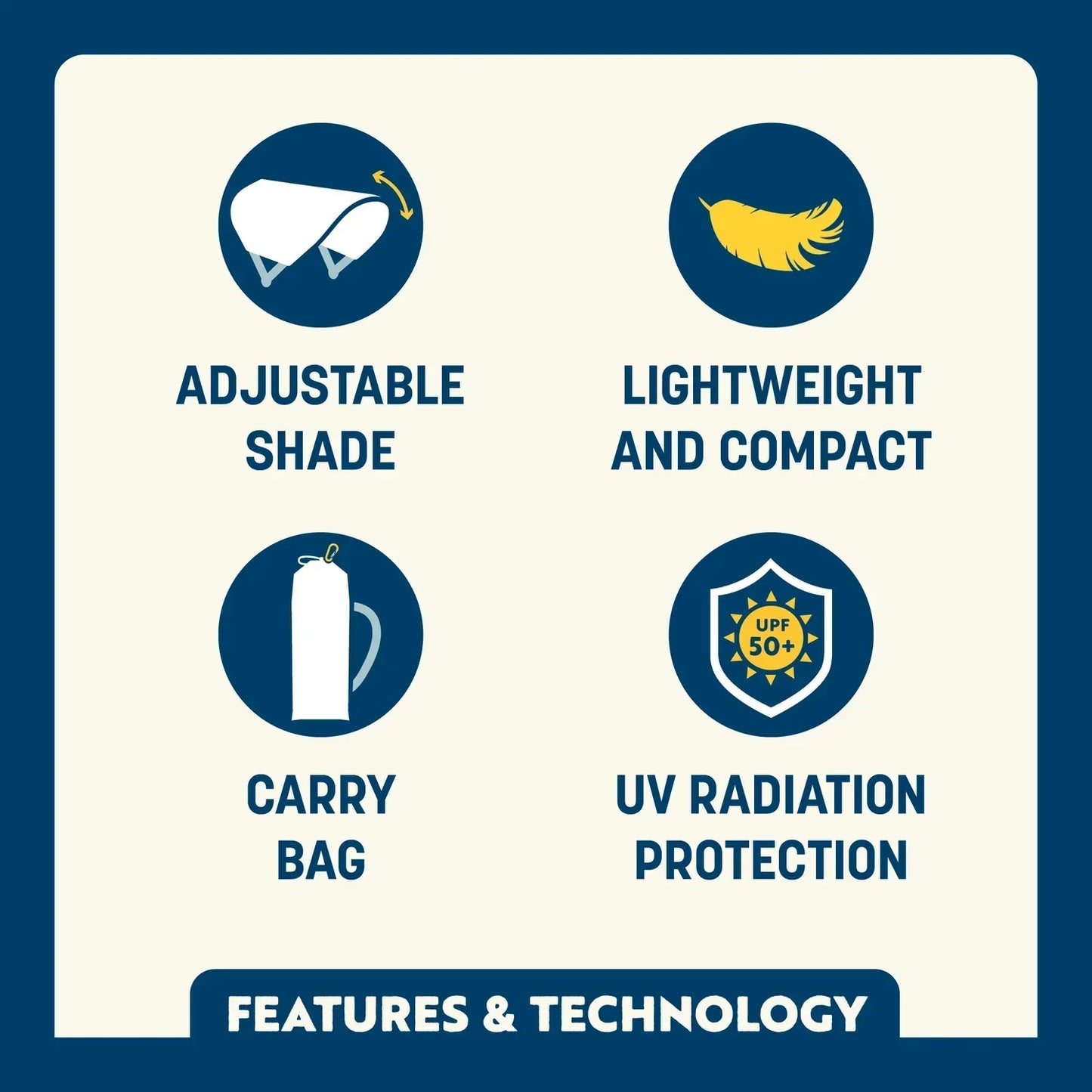 Heavy Duty SunShade Accessory - USA Anniversary Deluxe - Choice 917 - SunShade Canopy for Beach & Camping Detail
