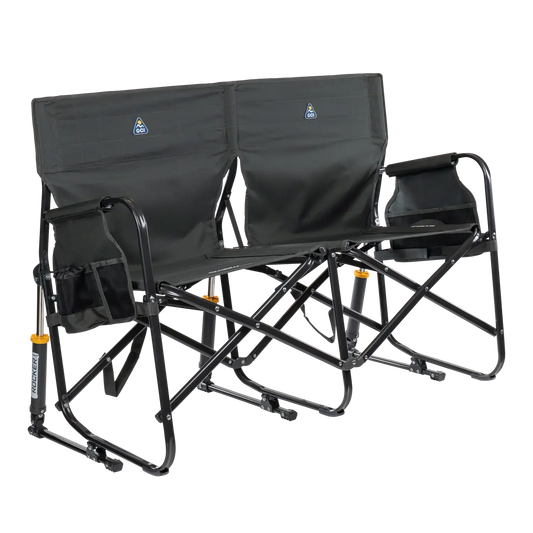 Premium All-Weather Tandem Rocker - Choice 227 - Freestyle Rocker Portable Outdoor Folding Chair - Dark Charcoal